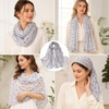 FAIRYGATE Georgette Chiffon Schal Damen Lange Schals Blume Muster Soft Wrap Simulation Seidenschal für Frühling Sommer Herbst Winter(Fdkr62010)