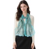 FAIRYGATE Georgette Chiffon Schal Damen Lange Schals Blume Muster Soft Wrap Simulation Seidenschal für Frühling Sommer Herbst Winter(Fdkr62011)
