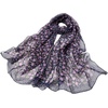 FAIRYGATE Georgette Chiffon Schal Damen Lange Schals Blume Muster Soft Wrap Simulation Seidenschal für Frühling Sommer Herbst Winter(Fdkr62013)