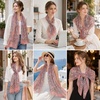 FAIRYGATE Georgette Chiffon Schal Damen Lange Schals Blume Muster Soft Wrap Simulation Seidenschal für Frühling Sommer Herbst Winter(Fdkr62020)
