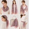FAIRYGATE Georgette Chiffon Schal Damen Lange Schals Blume Muster Soft Wrap Simulation Seidenschal für Frühling Sommer Herbst Winter(Fdkr62020)