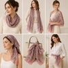FAIRYGATE Georgette Chiffon Schal Damen Lange Schals Blume Muster Soft Wrap Simulation Seidenschal für Frühling Sommer Herbst Winter(Fdkr62020)