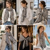 FAIRYGATE Georgette Chiffon Schal Damen Lange Schals Blume Muster Soft Wrap Simulation Seidenschal für Frühling Sommer Herbst Winter(Fdkr62023)