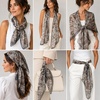 FAIRYGATE Georgette Chiffon Schal Damen Lange Schals Blume Muster Soft Wrap Simulation Seidenschal für Frühling Sommer Herbst Winter(Fdkr62023)