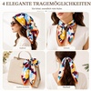 FAIRYGATE Seide Schal Damen Halstücher Seidentuch Schals Halstuch Seidenschal Scarf Bandana Taschentuch Handgelenk Kopftücher Einheitsgröße 78(Fdas28025)