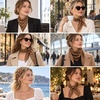 FAIRYGATE Seidenschal Damen Chiffon Elegante Seidentuch Haare Satintuch Halstuch Bandana Tuch Kopftücher Taschentuch Ansatz Scarf DA27(Da2706)