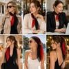 FAIRYGATE Seidenschal Damen Chiffon Elegante Seidentuch Haare Satintuch Halstuch Bandana Tuch Kopftücher Taschentuch Ansatz Scarf DA27(Da2715)