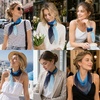 FAIRYGATE Seidenschal Damen Chiffon Elegante Seidentuch Haare Satintuch Halstuch Bandana Tuch Kopftücher Taschentuch Ansatz Scarf DA27(Da2716)