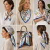 FAIRYGATE Seidenschal Damen Chiffon Elegante Seidentuch Haare Satintuch Halstuch Bandana Tuch Kopftücher Taschentuch Ansatz Scarf DA27(Fdas31019)