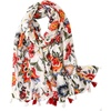 FAIRYGATE Damen Schal Vogel Blume Schmetterling Druck Lange Soft Neck Scarf Wickel Stola für Summer Beach Winter Geschenk(0230)