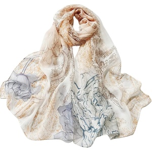 FAIRYGATE Chiffon Retro Schal Damen Leichtes Halstuch Seiden Chiffon Halstuch für Mädchen Frauen Halstuch Kopftuch(39005)