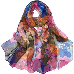 FAIRYGATE Chiffon Retro Schal Damen Leichtes Halstuch Seiden Chiffon Halstuch für Mädchen Frauen Halstuch Kopftuch(FDKRA4431)