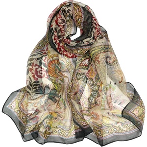 FAIRYGATE Chiffon Retro Schal Damen Leichtes Halstuch Seiden Chiffon Halstuch für Mädchen Frauen Halstuch Kopftuch(FDKRA4434)