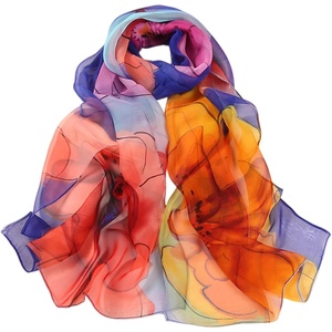 FAIRYGATE Chiffon Retro Schal Damen Leichtes Halstuch Seiden Chiffon Halstuch für Mädchen Frauen Halstuch Kopftuch(Fdkra4216)