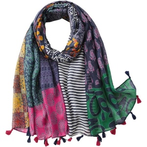 FAIRYGATE Damen Schal Vogel Blume Schmetterling Druck Lange Soft Neck Scarf Wickel Stola für Summer Beach Winter Geschenk(0240)