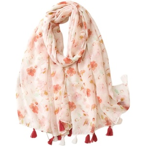 FAIRYGATE Damen Schal Vogel Blume Schmetterling Druck Lange Soft Neck Scarf Wickel Stola für Summer Beach Winter Geschenk(8034)