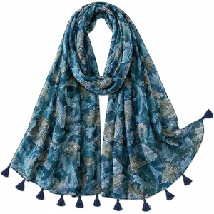 FAIRYGATE Damen Schal Vogel Blume Schmetterling Druck Lange Soft Neck Scarf Wickel Stola für Summer Beach Winter Geschenk(FDYT17229)
