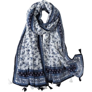 FAIRYGATE Damen Schal Vogel Blume Schmetterling Druck Lange Soft Neck Scarf Wickel Stola für Summer Beach Winter Geschenk(FDYT32228)