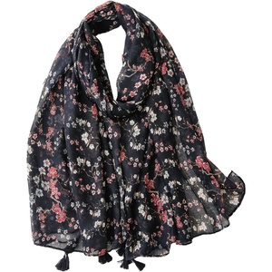 FAIRYGATE Damen Schal Vogel Blume Schmetterling Druck Lange Soft Neck Scarf Wickel Stola für Summer Beach Winter Geschenk(Fdyt17235)