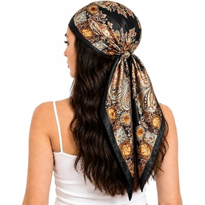 FAIRYGATE Damen Seidentuch Quadrates Bedrucktes Halstuch Satin Seidenschal Kopftuch 70x70cm(92014)